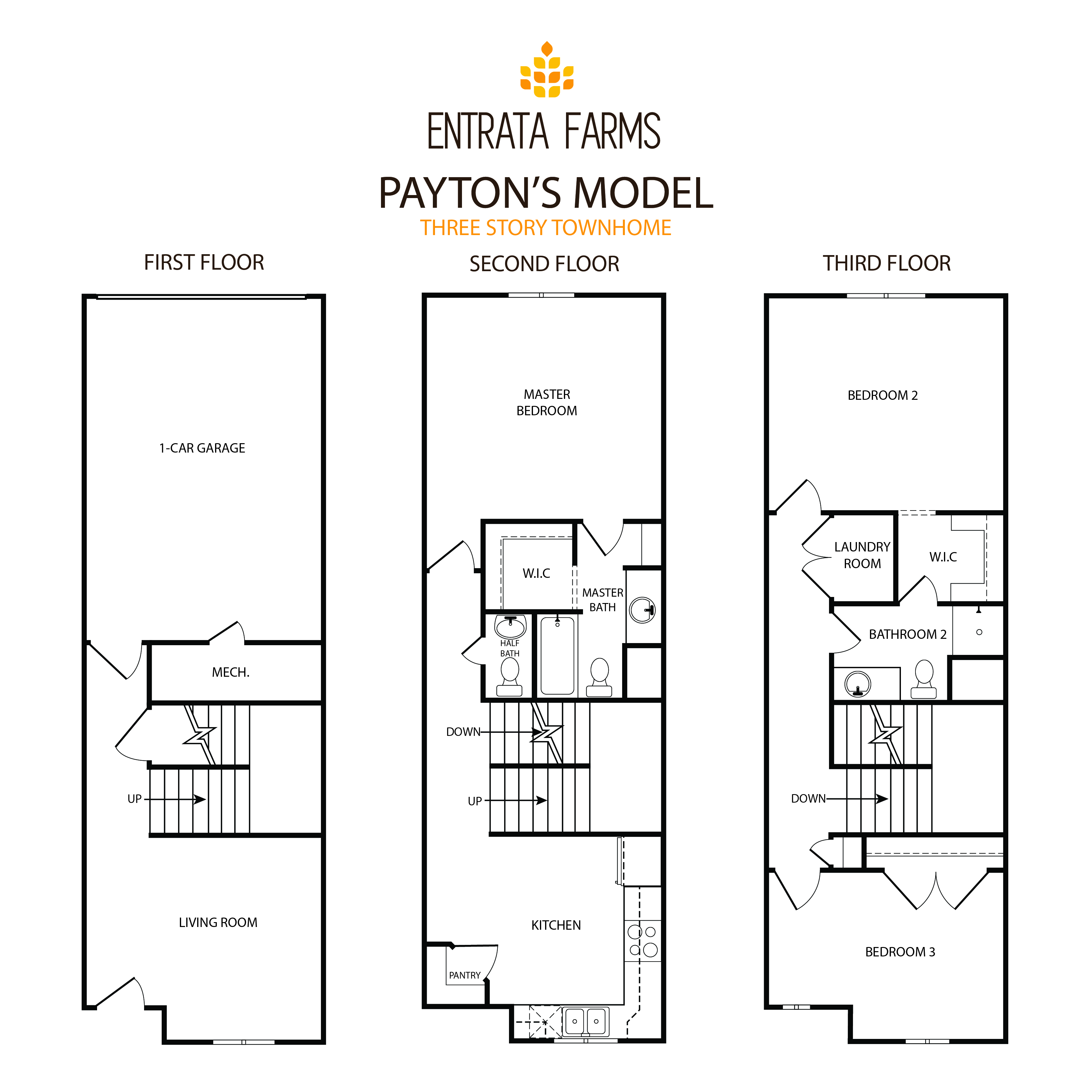 3 Story Townhome Floor Plan
