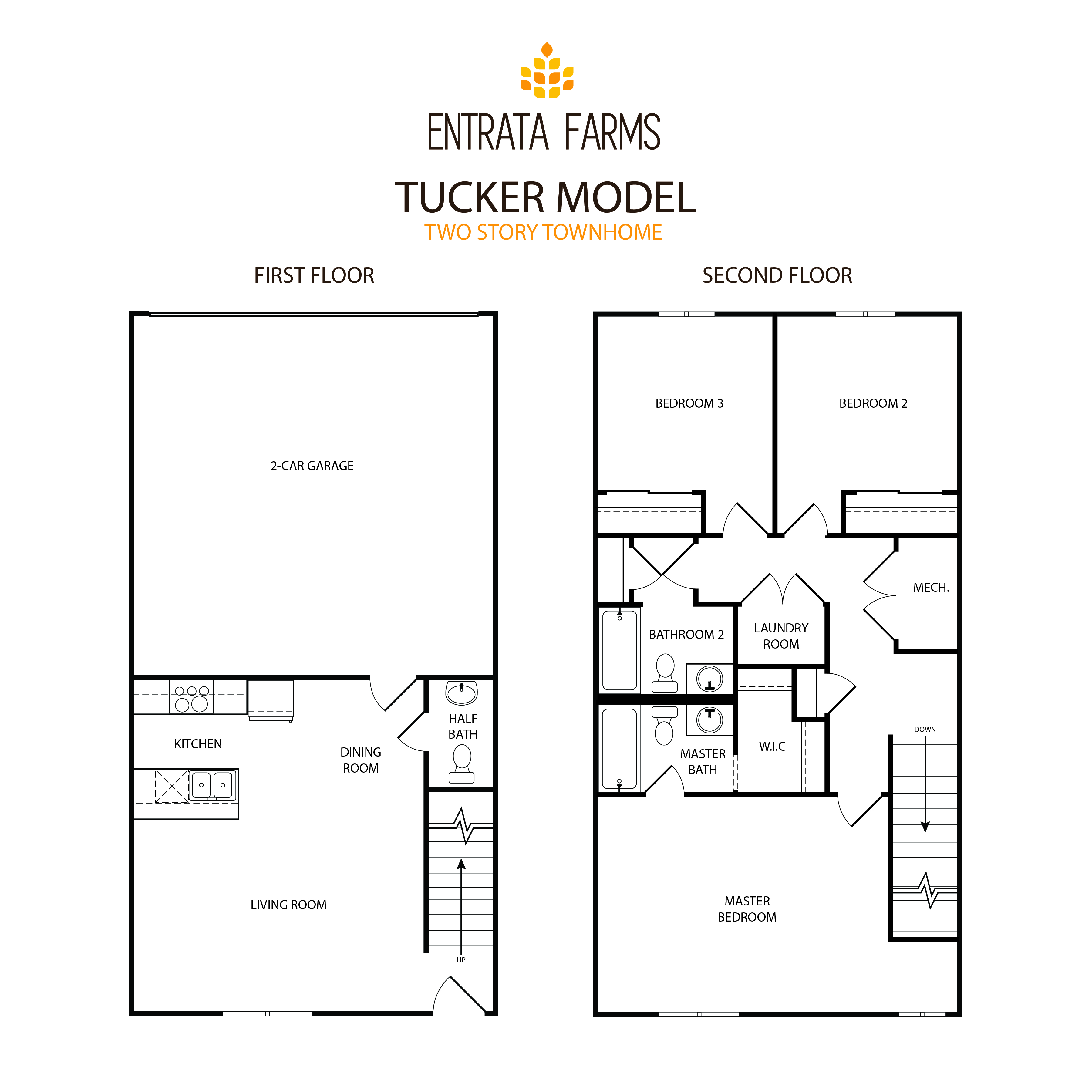 2 Story Townhome Floor Plan