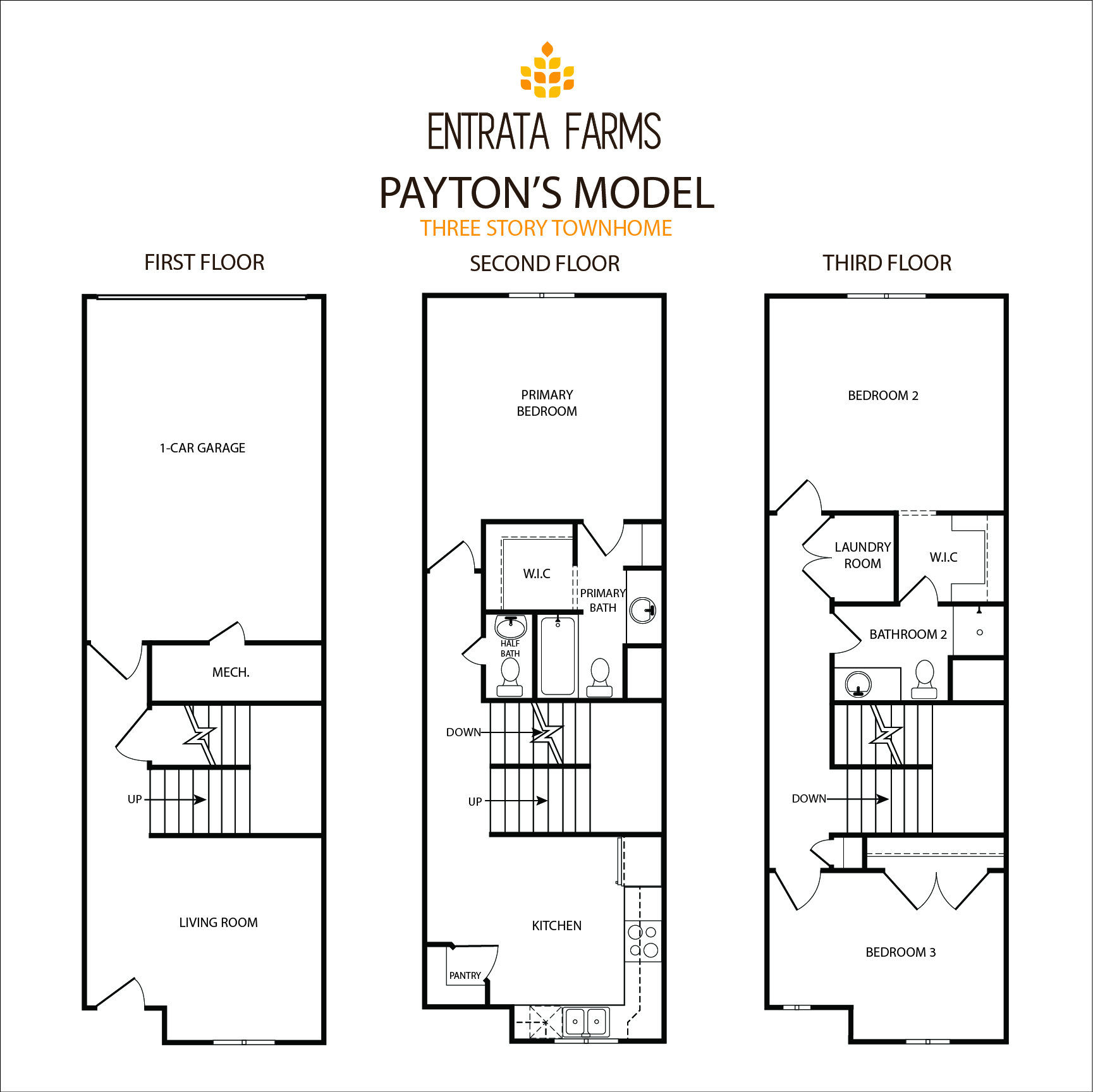 3 Story Townhome Floor Plan