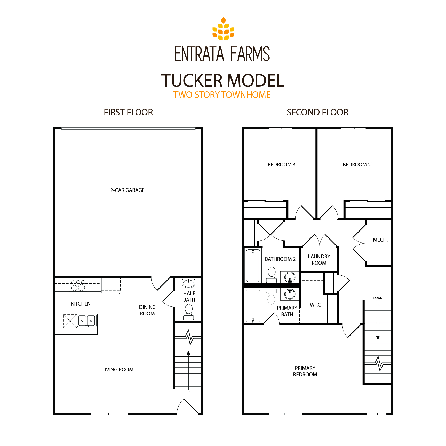 2 Story Townhome Floor Plan