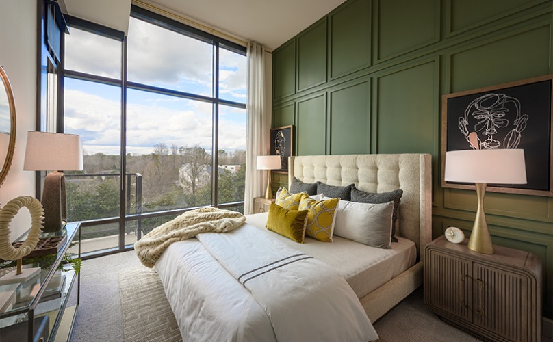 bedroom with large window