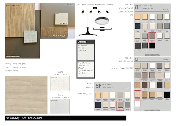 A page displaying various color samples and descriptions for a product.
