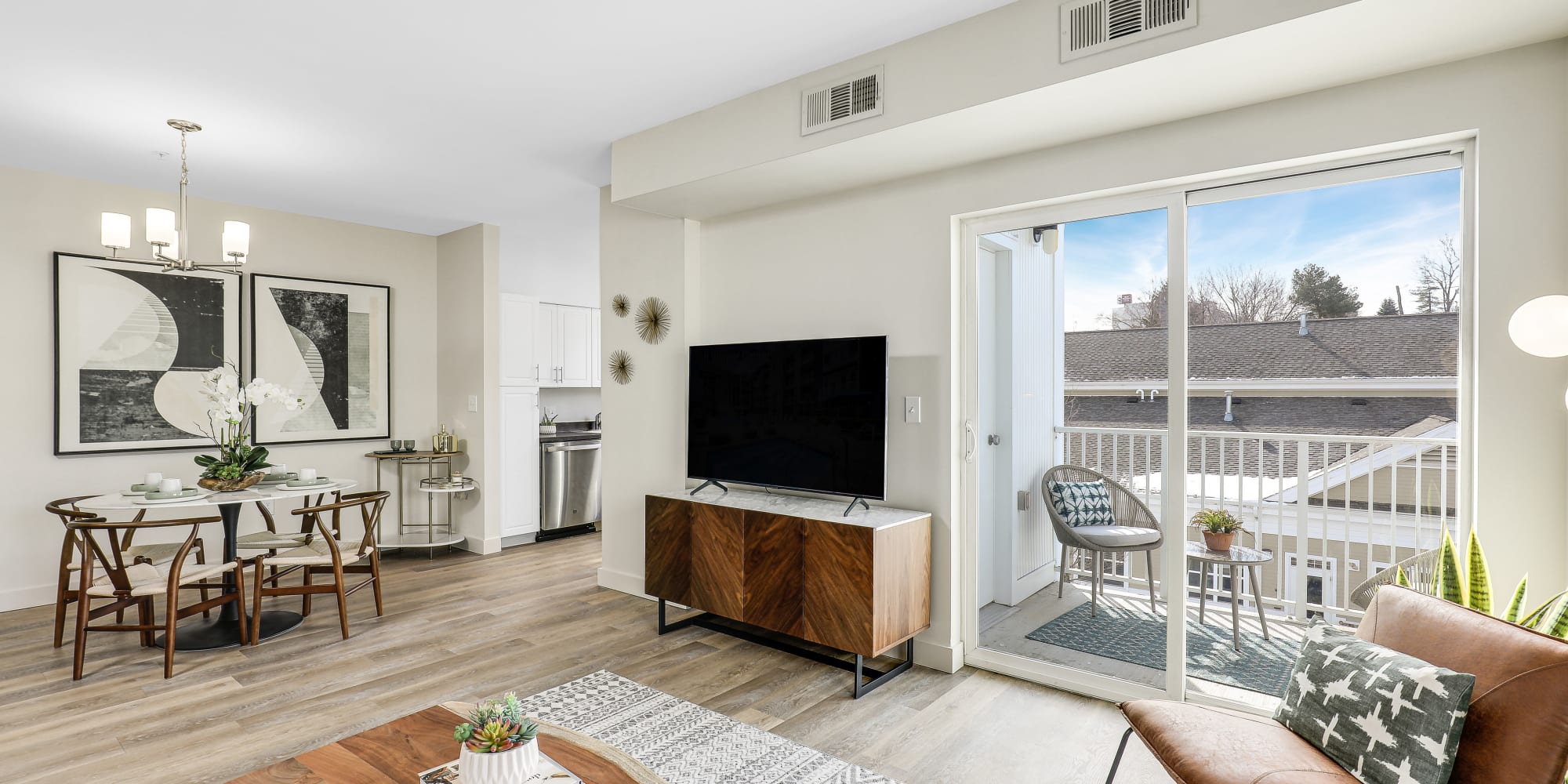 Modern Apartment Living Room at Sofi Danvers in Danvers, Massachusetts