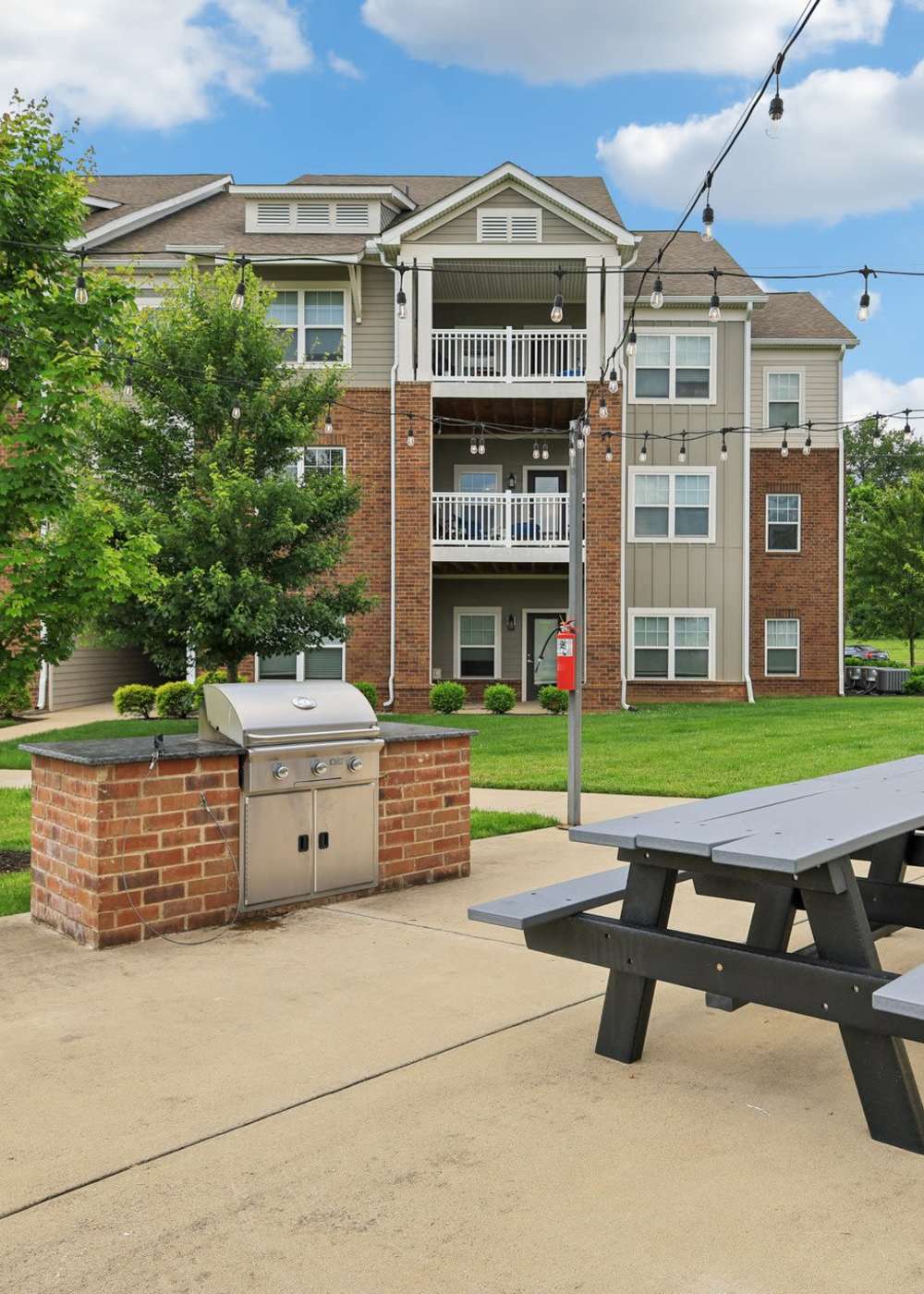 Outdoor grilling station at The Drake in Bowling Green, Kentucky
