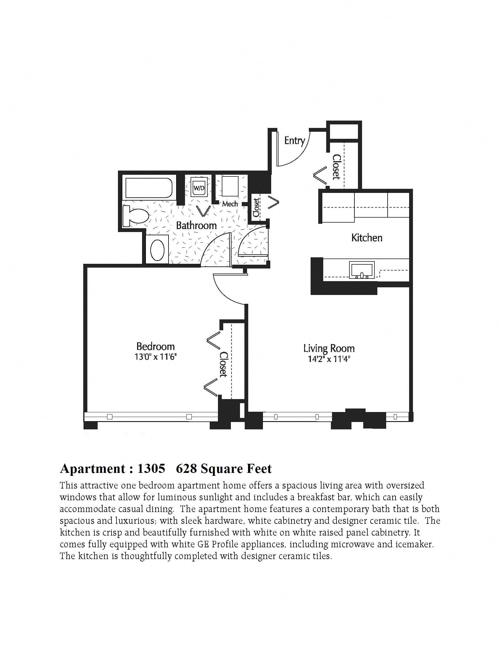 Apartment 0705 floorplan