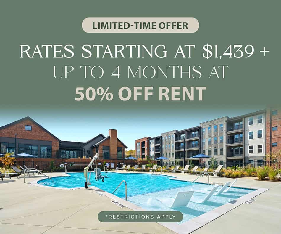 Limited-Time Offer: Rates Starting at $1,439 + Up to 4 Months at 50% Off Rent. *Restrictions Apply