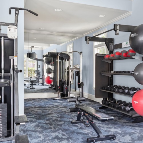 fitness center with ample machines