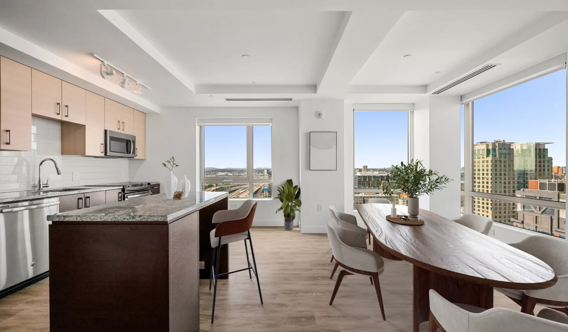 One Greenway - Boston, MA - Interior Kitchen and Living Room