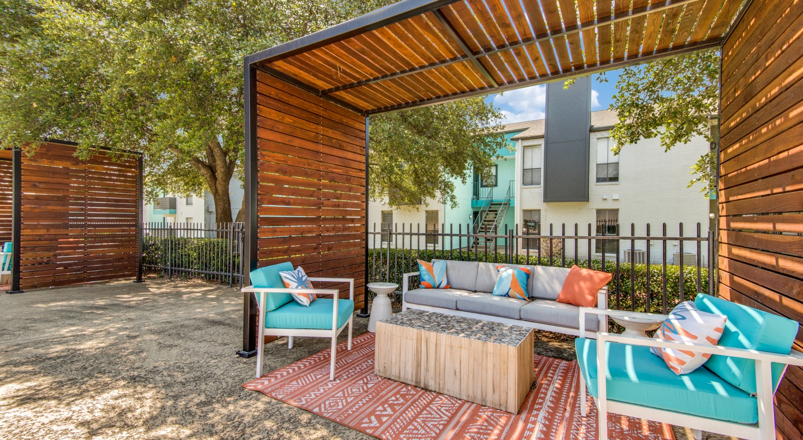 the patio area at The  Booker