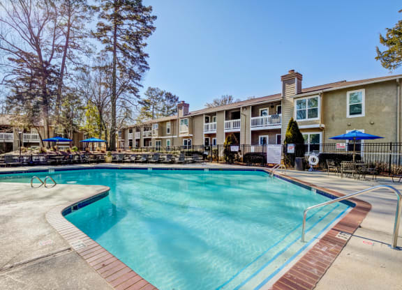 Swimming pool at Reserve at Providence apartments in Charlotte near Matthews, NC