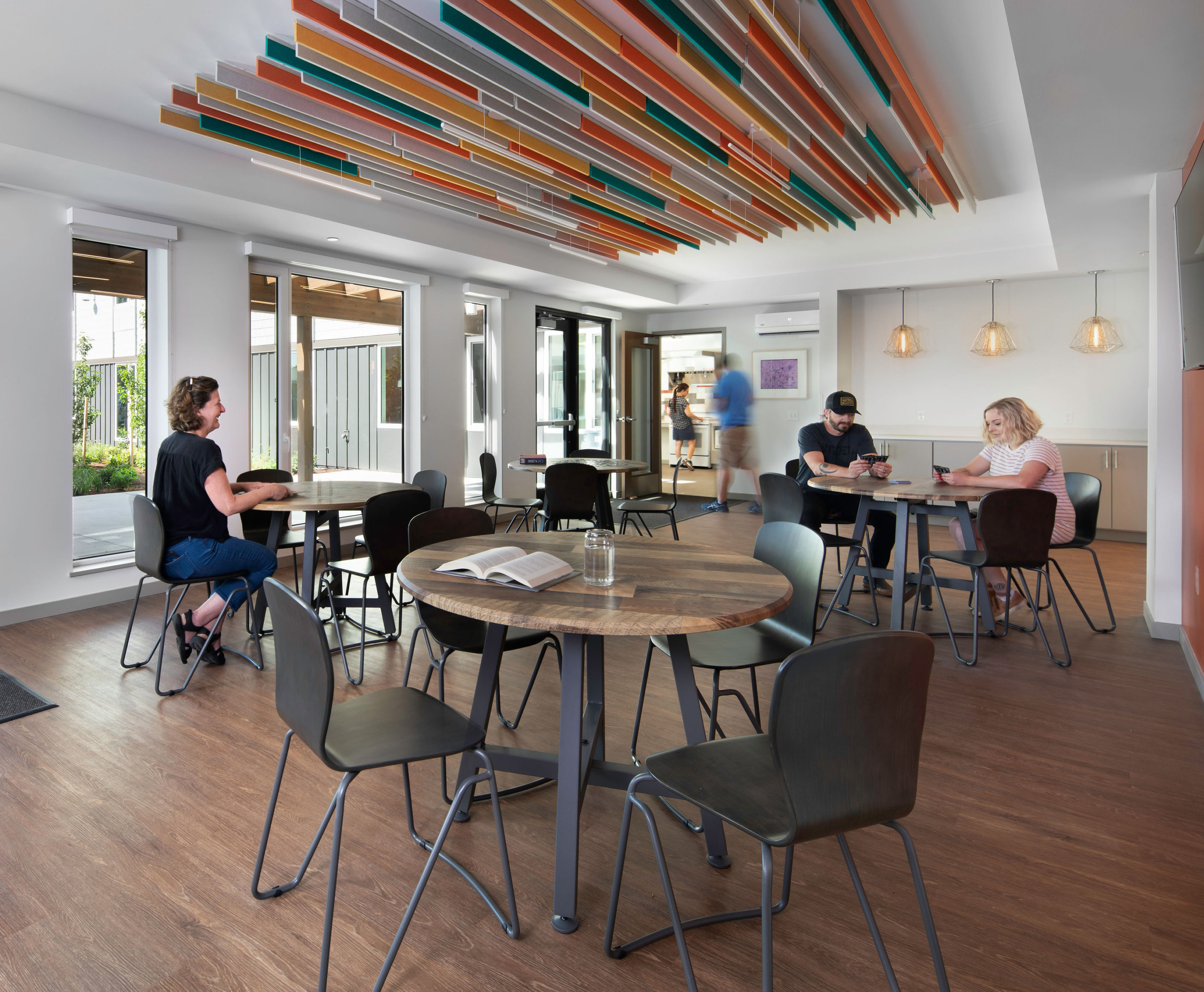 Interior community space inside Cedar Commons.