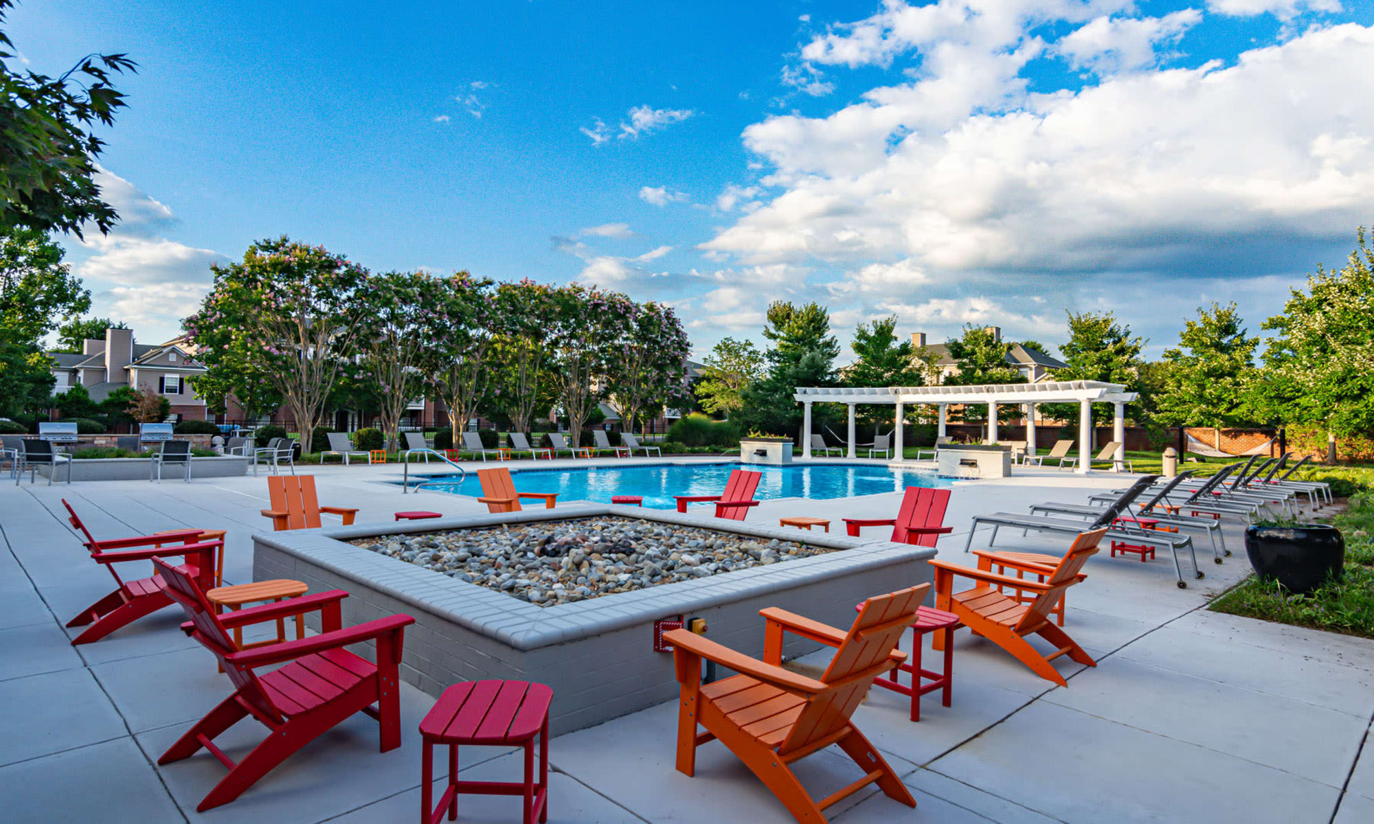 Outdoor firepit at The Belvedere in North Chesterfield, Virginia