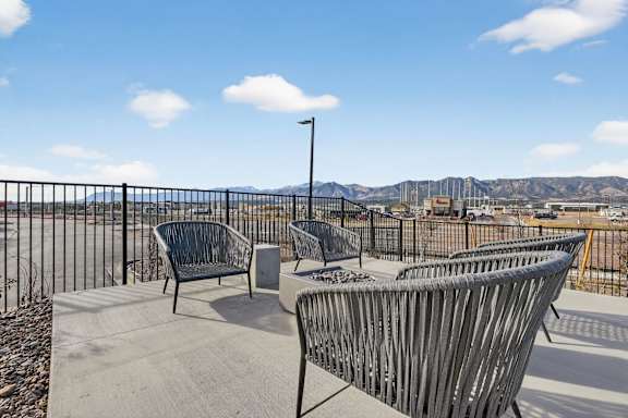 Rooftop Seating Area at Switch Luxury Apartments, Colorado Springs, Colorado