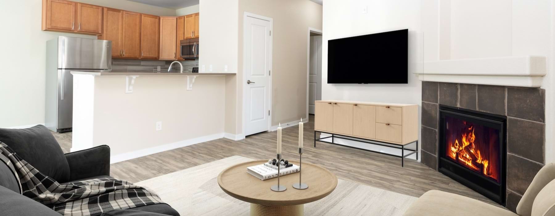 Open space living area with natural lighting