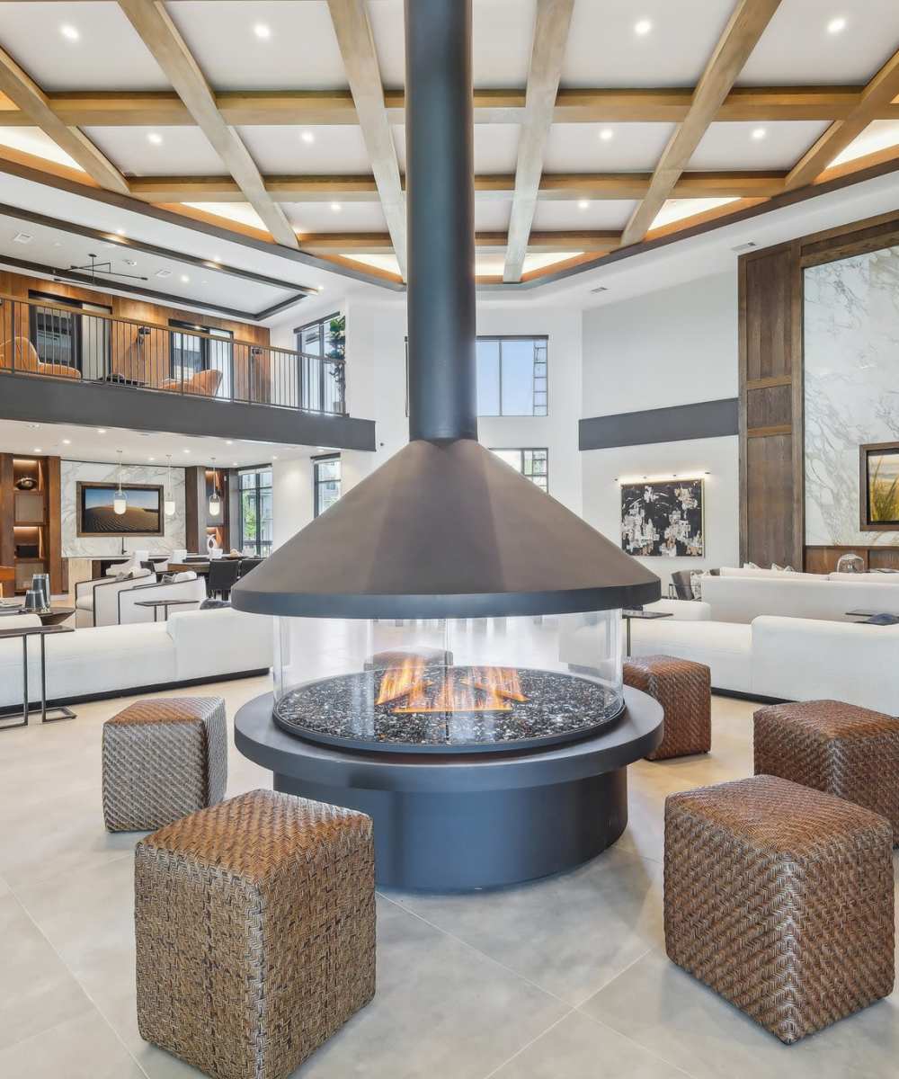 Entertaining Club Room w/ Full-Service Kitchen & TVs at The Palo in Fort Worth, Texas
