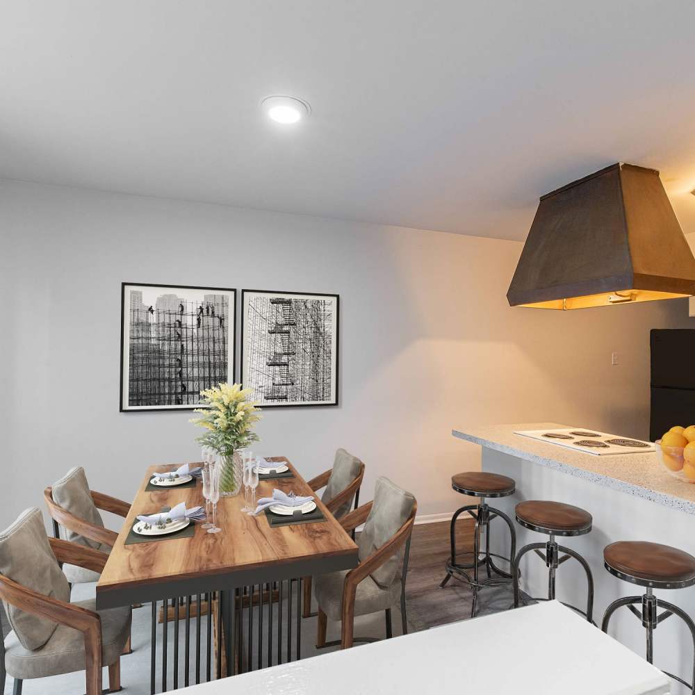 Dining area adjacent to the kitchen at Kirkwood Bluffs in Saint Louis, Missouri