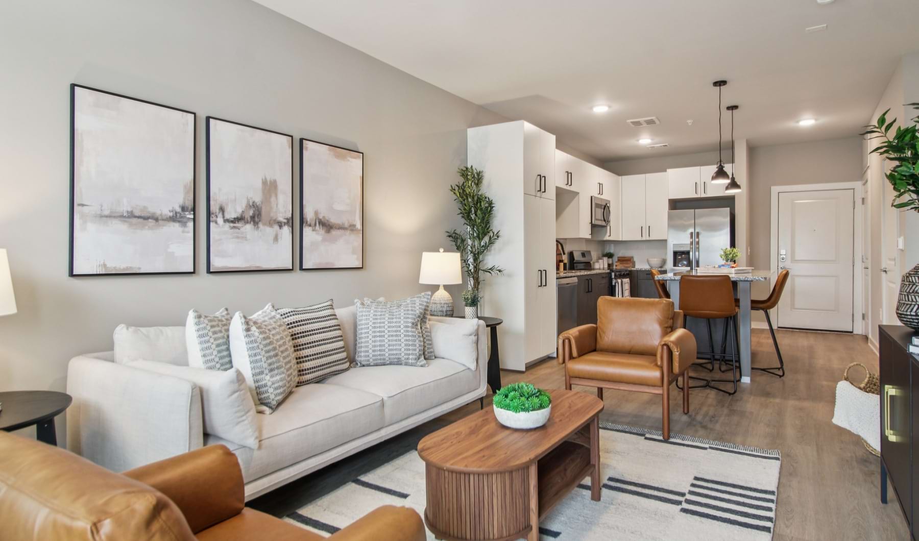 Open space living area with natural lighting