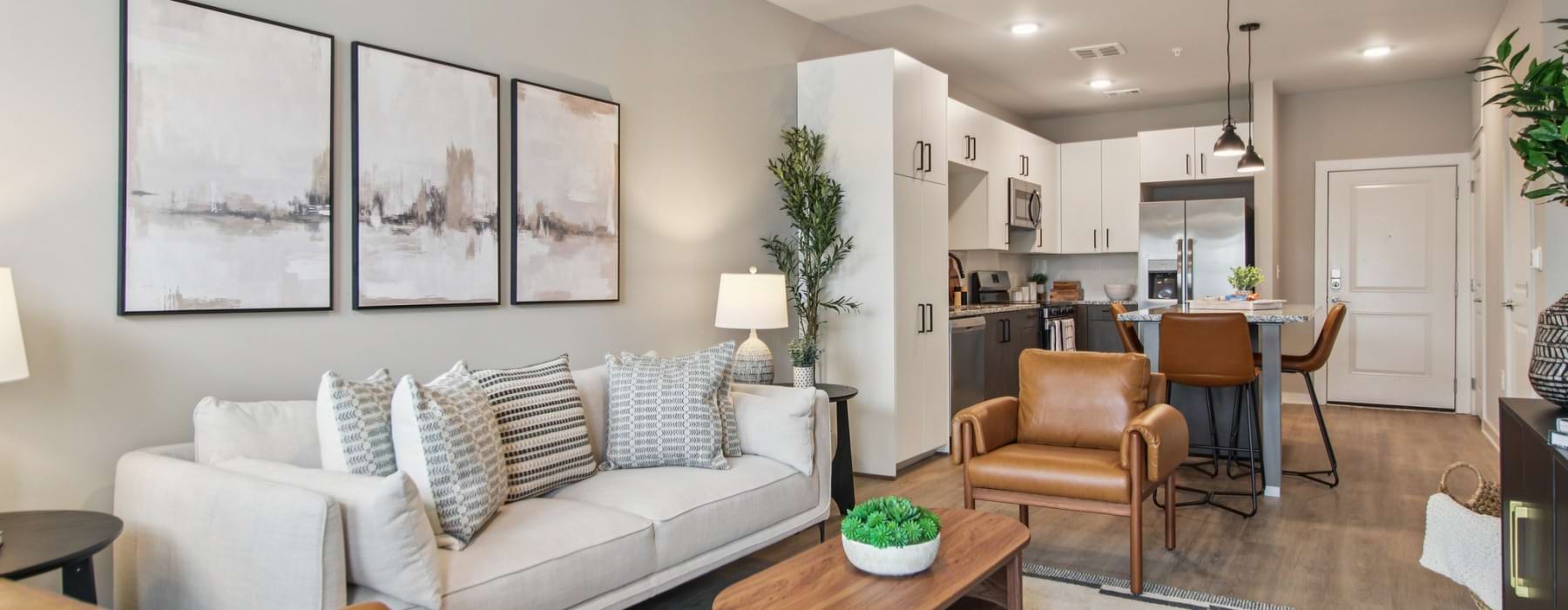 Open space living area with natural lighting