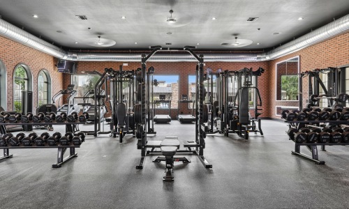 gym with exercise equipment