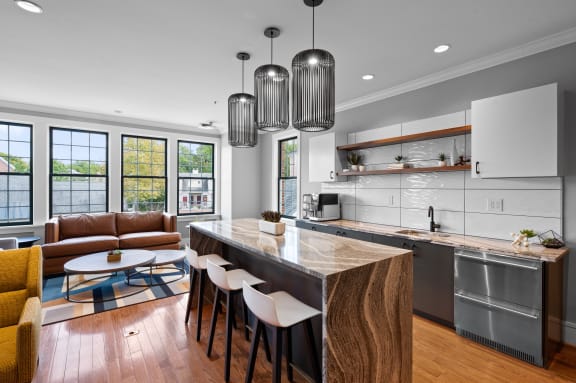Elegant clubhouse at Claremont Apartments, Exton, PA, offering a welcoming space for residents