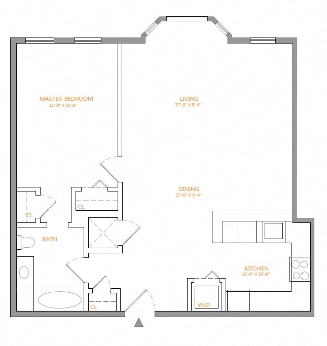 Apartment 410E floorplan