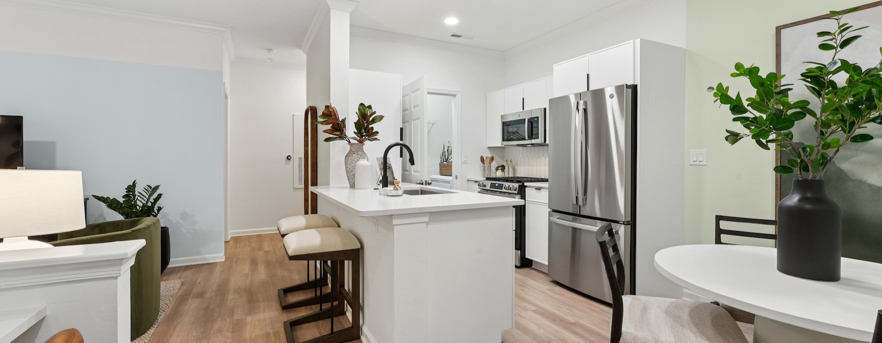 Well-lit kitchen with ample counter space
