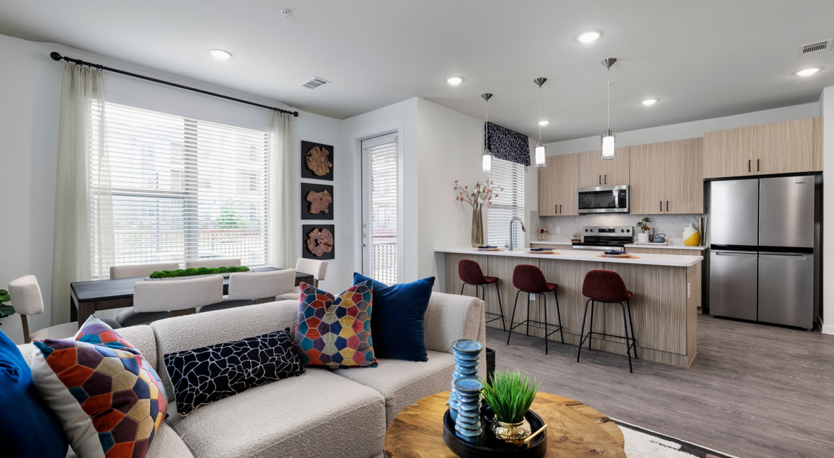 Living room and kitchen