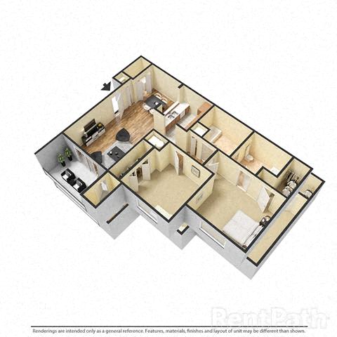 2  Bed  2  Bath  910 Sq. Ft. at Creekside Square Apartments, Indianapolis, IN 46254
