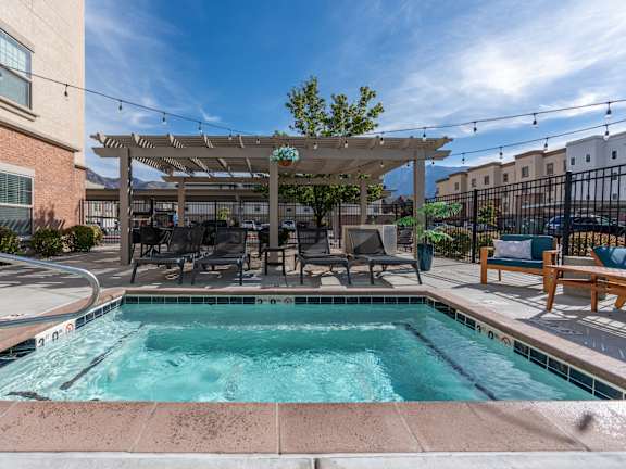 Pool view at The View on 20th, Ogden, Utah