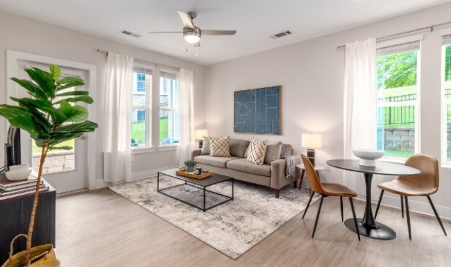 Spacious living room in Fort Mill area apartment