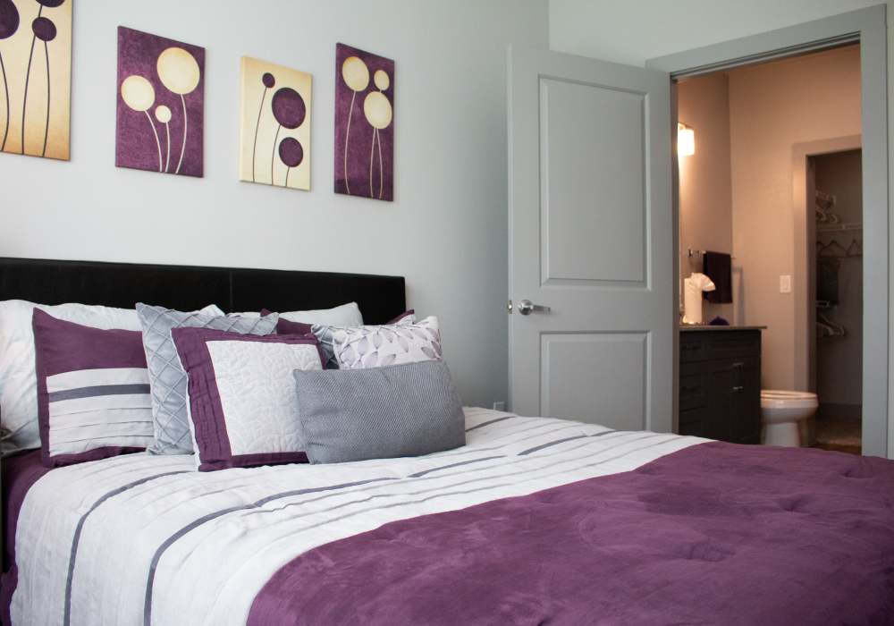 Model bedroom at The Bammel in Houston, Texas