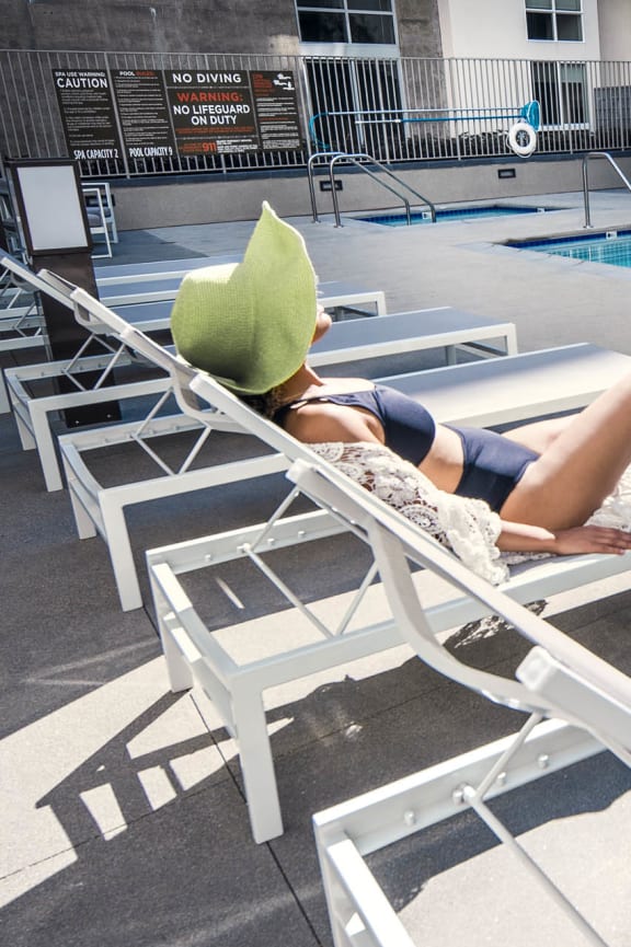 Olive DTLA Pool Lounger at Olive DTLA, Los Angeles, CA