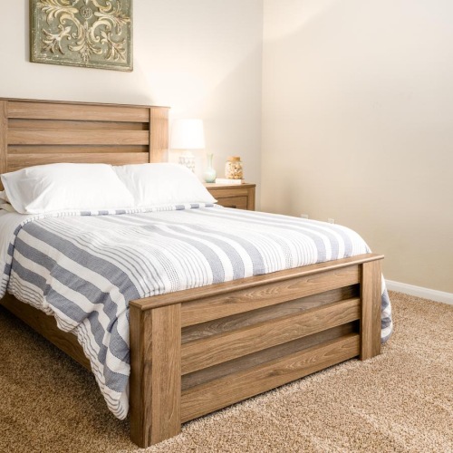 a bed in a room