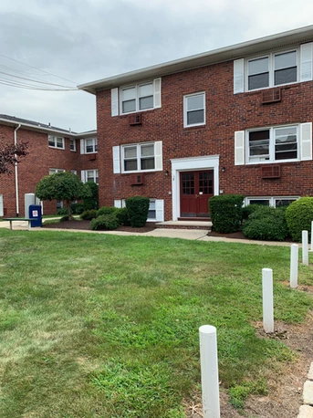 Picture of apartment building and courtyard