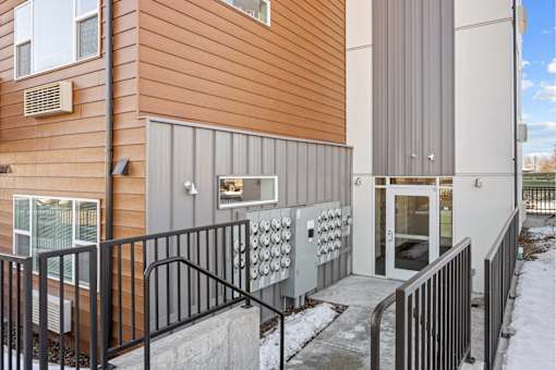 A modern building with a wooden exterior at Majestic Drive, Missoula