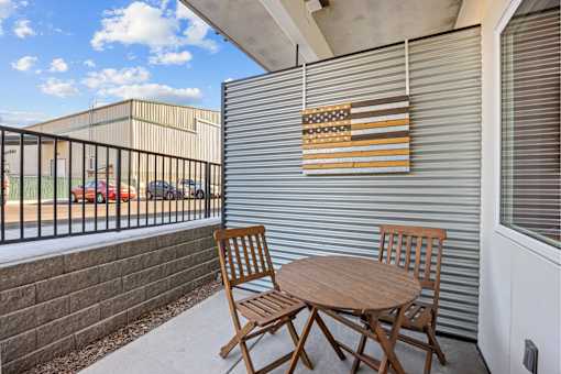 A wooden chair and table at Majestic Drive, Montana