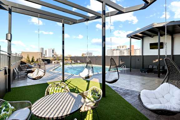 Pool and Patio at The Cosmopolitan Apartments, Oklahoma, 74119