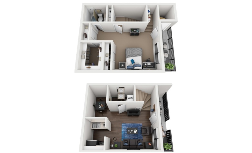 A1 - 1 bedroom floorplan layout with 1 bathroom and 805 square feet