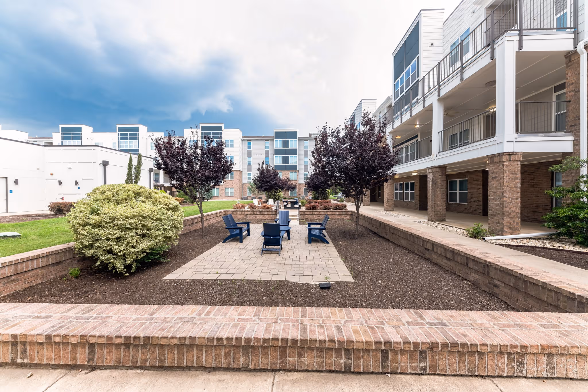 exterior fire pit seating area