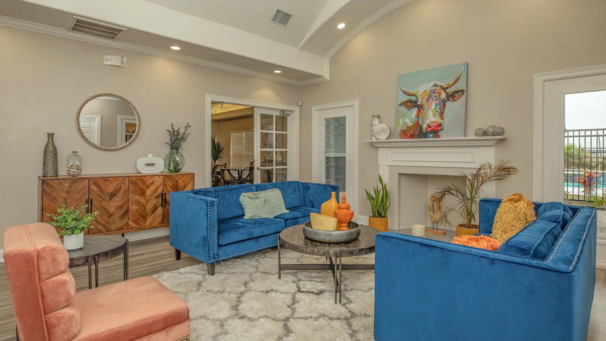 stylish clubhouse in the leasing office
