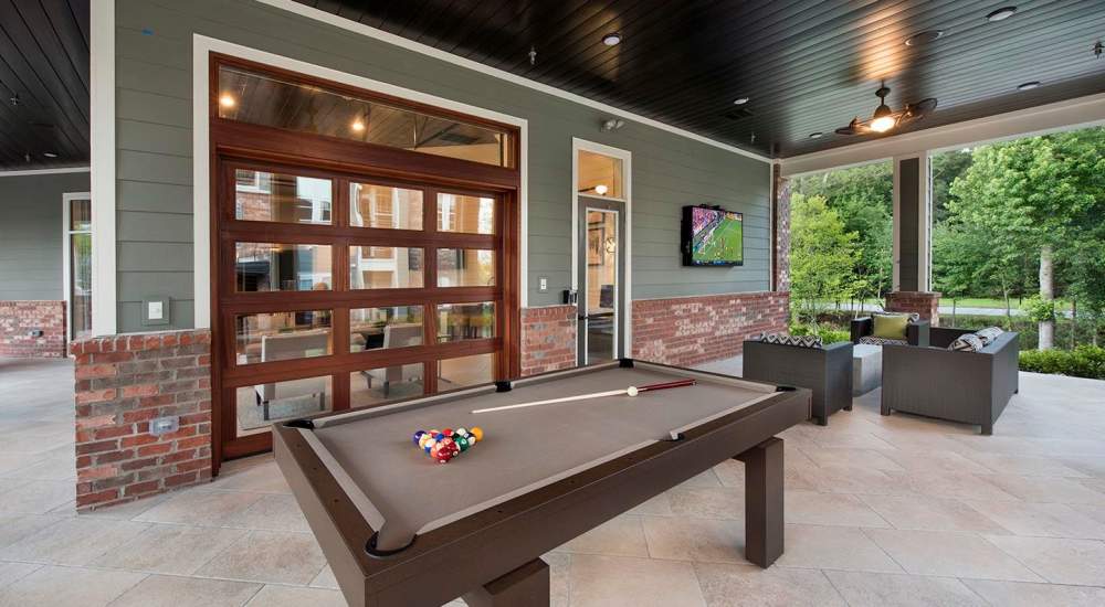 Billiards table at The Meridian Lafayette in Fayetteville, Georgia