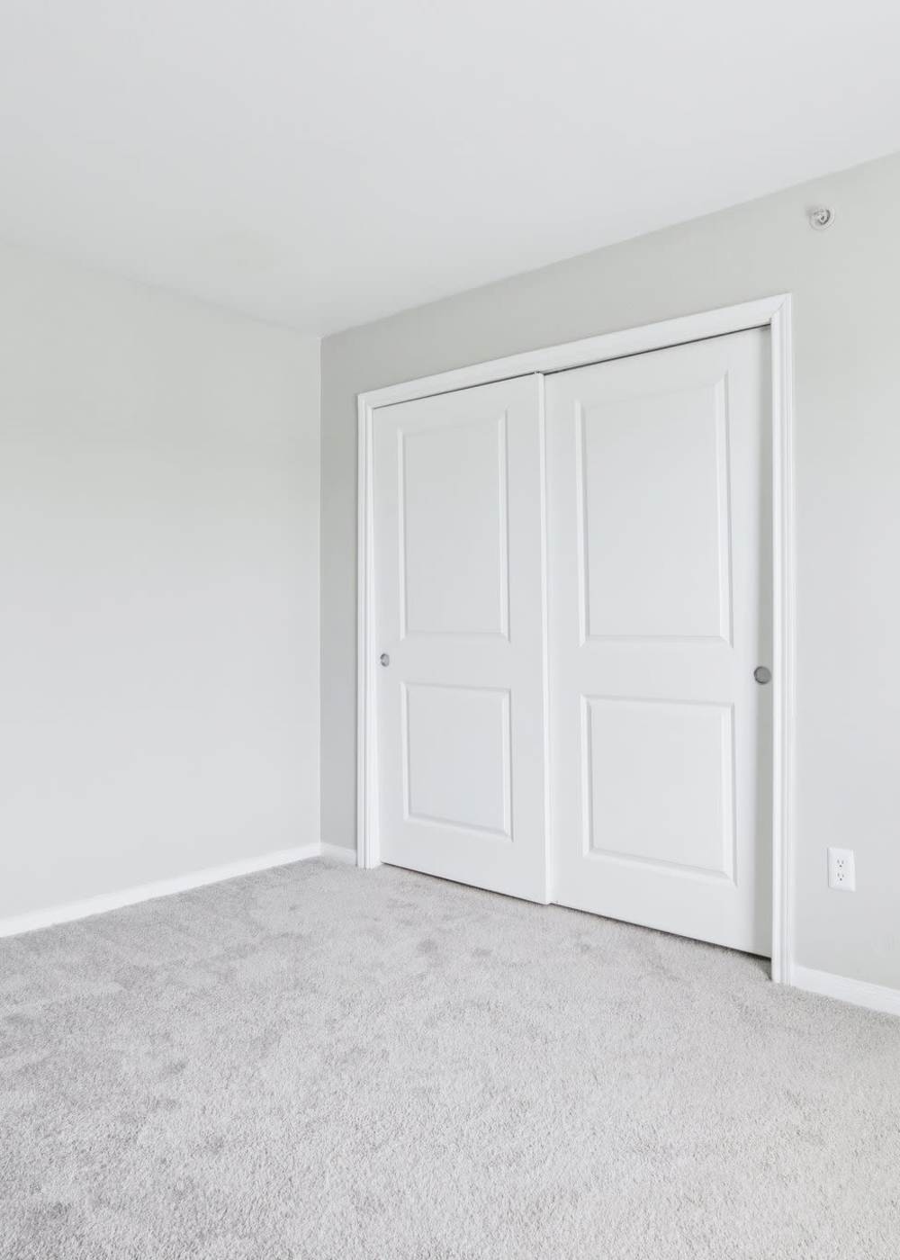 Bedroom with walk-in closet at City View Farm Apartments in Franklin, Indiana