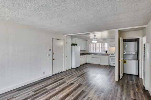 view of living room and kitchen