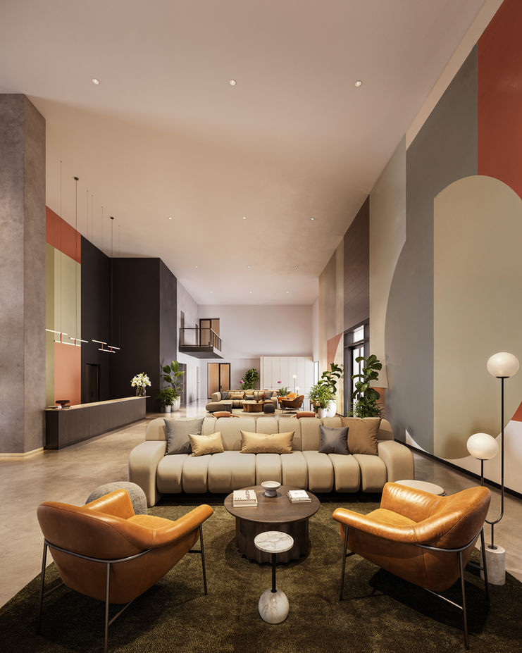 Modern lobby and lounge, Hermann Park apartments Houston