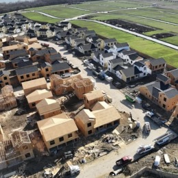 aerial of the construction - parcHAUS at Paloma Creek