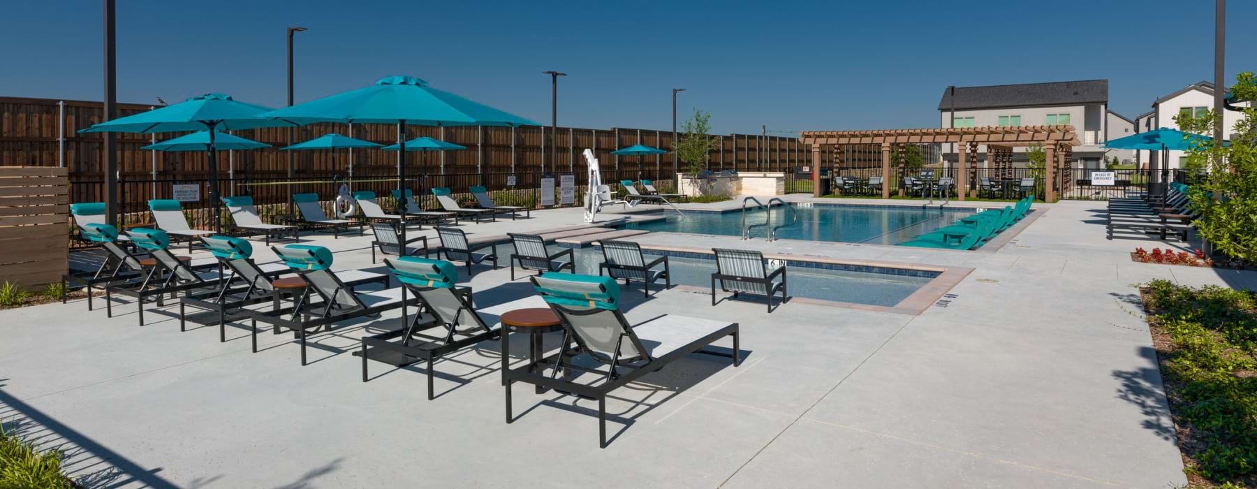 Sparkling pool at Parchaus at Paloma Creek, new homes Little Elm