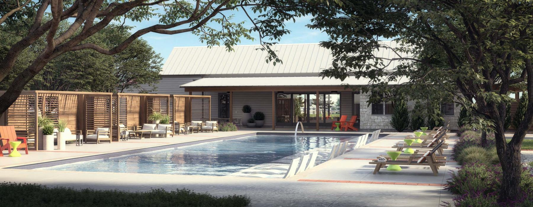 Pool view at Parc Haus at Paloma Creek in Little Elm