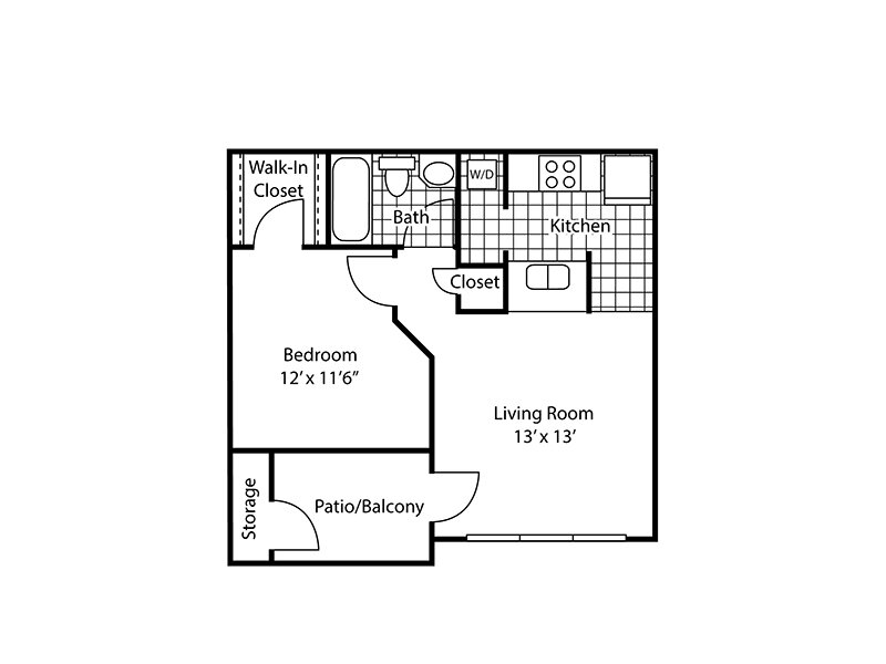 Our A1 is a 1 Bedroom, 1 Bathroom Apartment
