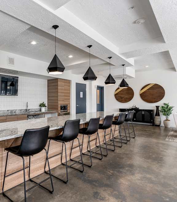 Clubhouse Dining Area at The Flats at Riverwoods, Provo