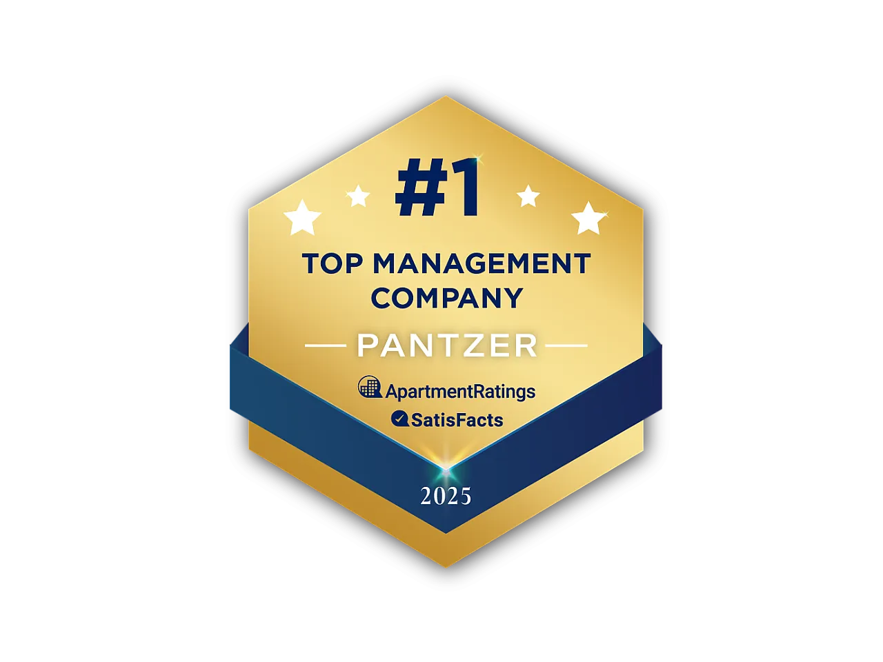 Pantzer is proud to be ranked #1 as a Top Management Company by SatisFacts and ApartmentRatings, based on resident reviews and survey scores.
